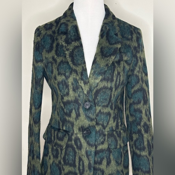 KELLY OBI || Green & Black Leopard Print Blazer. Sz. XS/S - Picture 4 of 14